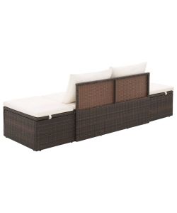 Lettino da Giardino Marrone 195x60 cm in Polyrattan