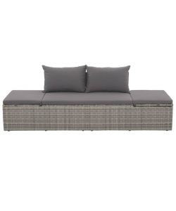 Lettino da Giardino Grigio 195x60 cm in Polyrattan
