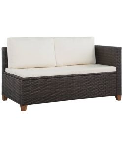 Set Divani da Giardino 4 pz con Cuscini in Polyrattan Marrone 44108