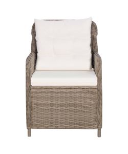 Sedie da Esterno con Cuscini 2 pz in Polyrattan Marrone
