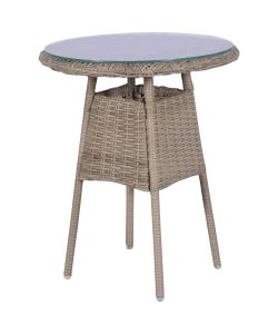 Set da Bistro 3 pz con Cuscini in Polyrattan Marrone