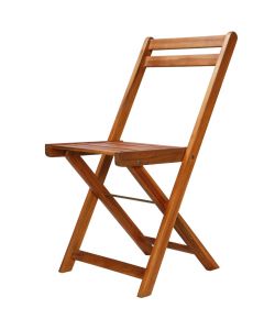 Sedie da Bistr per Esterni 2 pz in Legno Massello di Acacia