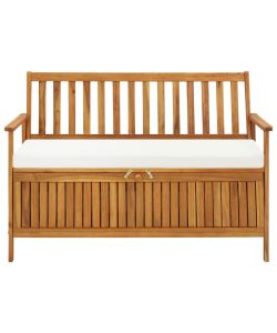vidaXL Cassapanca da Giardino in Legno di Acacia - Marrone - 120x63x84 cm