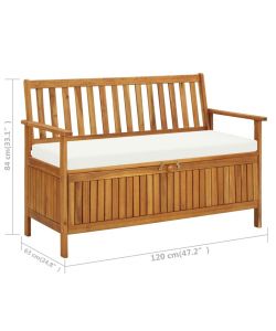 vidaXL Cassapanca da Giardino in Legno di Acacia - Marrone - 120x63x84 cm