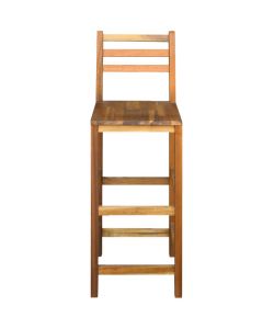 Sgabelli da Bar 2 pz in Legno Massello di Acacia 44130