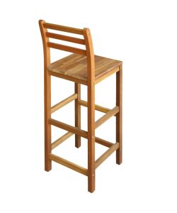 Sgabelli da Bar 2 pz in Legno Massello di Acacia 44130