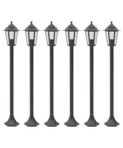 Lampioni da Giardino 6pz E27 110 cm Alluminio Bronzo