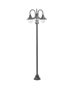 Lampione da Giardino E27 220 cm Alluminio 3 Lampade Bronzo