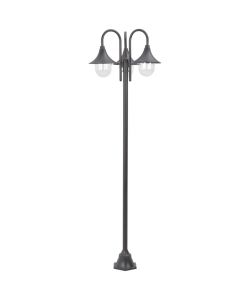 Lampione da Giardino E27 220 cm Alluminio 3 Lampade Bronzo