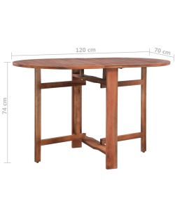 vidaXL Tavolo da Giardino in Acacia - Marrone - 120x70 cm