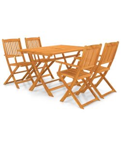 Set da Pranzo da Giardino 5 pz in Legno Massello di Acacia