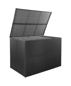 Baule da Giardino Nero 150x100x100 cm in Polyrattan