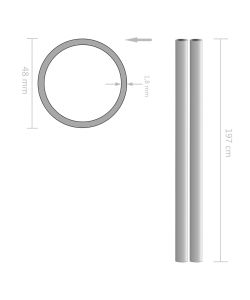 Tubi in Acciaio Inossidabile Rotondi 2 pz V2A 2m 48x1,8mm