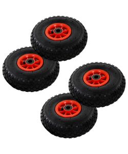 Ruote Carrello a Mano 4 pz Gomma 3.00-4 (245x82) 142970