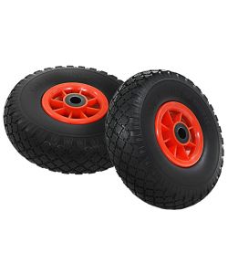 Ruote Carrello a Mano 2 pz in PU Solido 3.00-4 (260x85) 142971