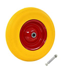 Ruota per Carriola con Asse in PU Solido 4.00-8 390 mm 142980