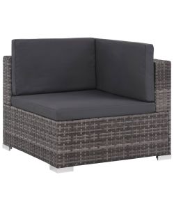 Set Divani da Giardino 6 pz con Cuscini in Polyrattan Grigio 44425