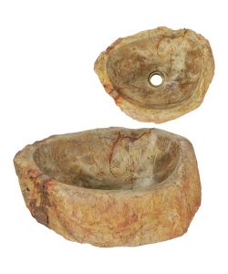 Lavandino 45x35x15 cm in Pietra Fossile Crema