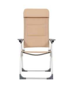 Sedie da Campeggio 2 pz Crema 58x69x111cm in Alluminio