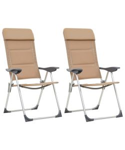 Sedie da Campeggio 2 pz Crema 58x69x111cm in Alluminio