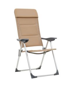 Sedie da Campeggio 2 pz Crema 58x69x111cm in Alluminio