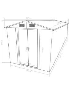 vidaXL Casetta da Giardino in Metallo - Verde - 257x298x178 cm