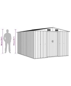 Casetta da Giardino in Metallo Antracite 257x298x178 cm