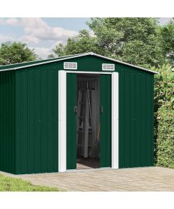 Capanno da Giardino 257x392x181 cm in Metallo Verde