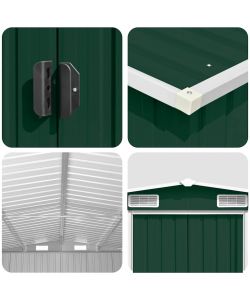 Capanno da Giardino 257x392x181 cm in Metallo Verde