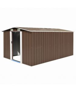 vidaXL Casetta da Giardino in Metallo - Marrone - 257x392x181 cm