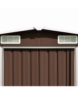 vidaXL Casetta da Giardino in Metallo - Marrone - 257x392x181 cm