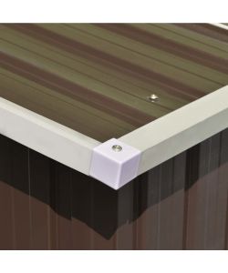vidaXL Casetta da Giardino in Metallo - Marrone - 257x392x181 cm