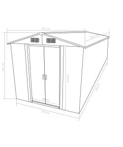 vidaXL Casetta da Giardino in Metallo - Marrone - 257x392x181 cm