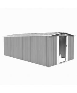 Casetta da Giardino 257x489x181 cm in Metallo Grigio