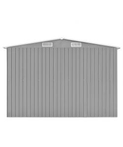 Casetta da Giardino 257x489x181 cm in Metallo Grigio