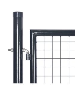 Cancello per Giardino Rete in Acciaio Zincato 289x150 cm Grigio