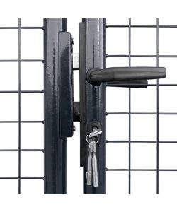 Cancello per Giardino in Acciaio Zincato 400x150 cm Grigio  143377