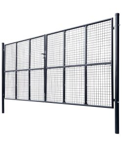 Cancello per Giardino in Acciaio Zincato Grigio 400x175 cm