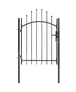 Cancello da Giardino in Acciaio 1x1,75 m Nero