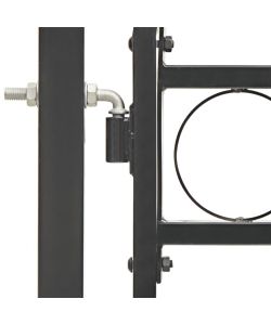 Cancello per Recinzione ad Arco in Acciaio 100x125 cm Nero 143085