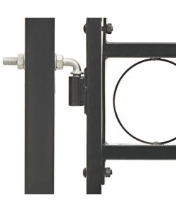 Cancello per Recinzione ad Arco in Acciaio 100x175 cm Nero 143087