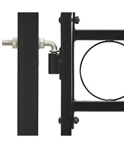 Cancello a Doppia Anta ad Arco in Acciaio 300x125 cm Nero