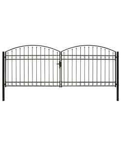 vidaXL Cancello a Doppia Anta Arco - Nero - 400x150 cm