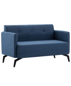 Divano a 2 Posti Rivestito in Stoffa 115x60x67 Blu