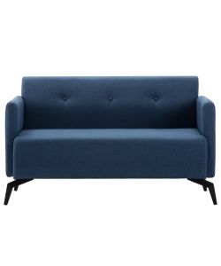 Divano a 2 Posti Rivestito in Stoffa 115x60x67 Blu