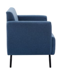 Divano a 2 Posti Rivestito in Stoffa 115x60x67 Blu