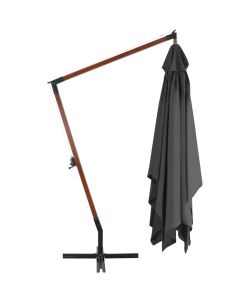 Ombrellone a Sbalzo con Palo in Legno 400x300cm Antracite