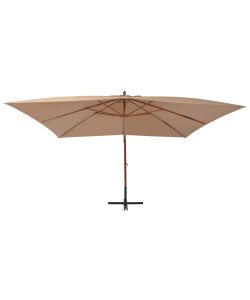 Ombrellone a Sbalzo con Palo in Legno 400x300cm Grigio Talpa