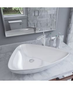 Lavandino Triangolare in Ceramica Bianco 645x455x115 mm