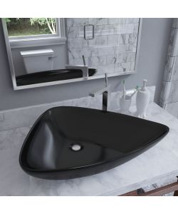 Lavandino Triangolare in Ceramica Nero 645x455x115 mm